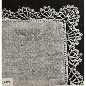Vintage 1948 Handkerchief Edgings Tatting Crochet Pattern 6121 Irish Lace Doily